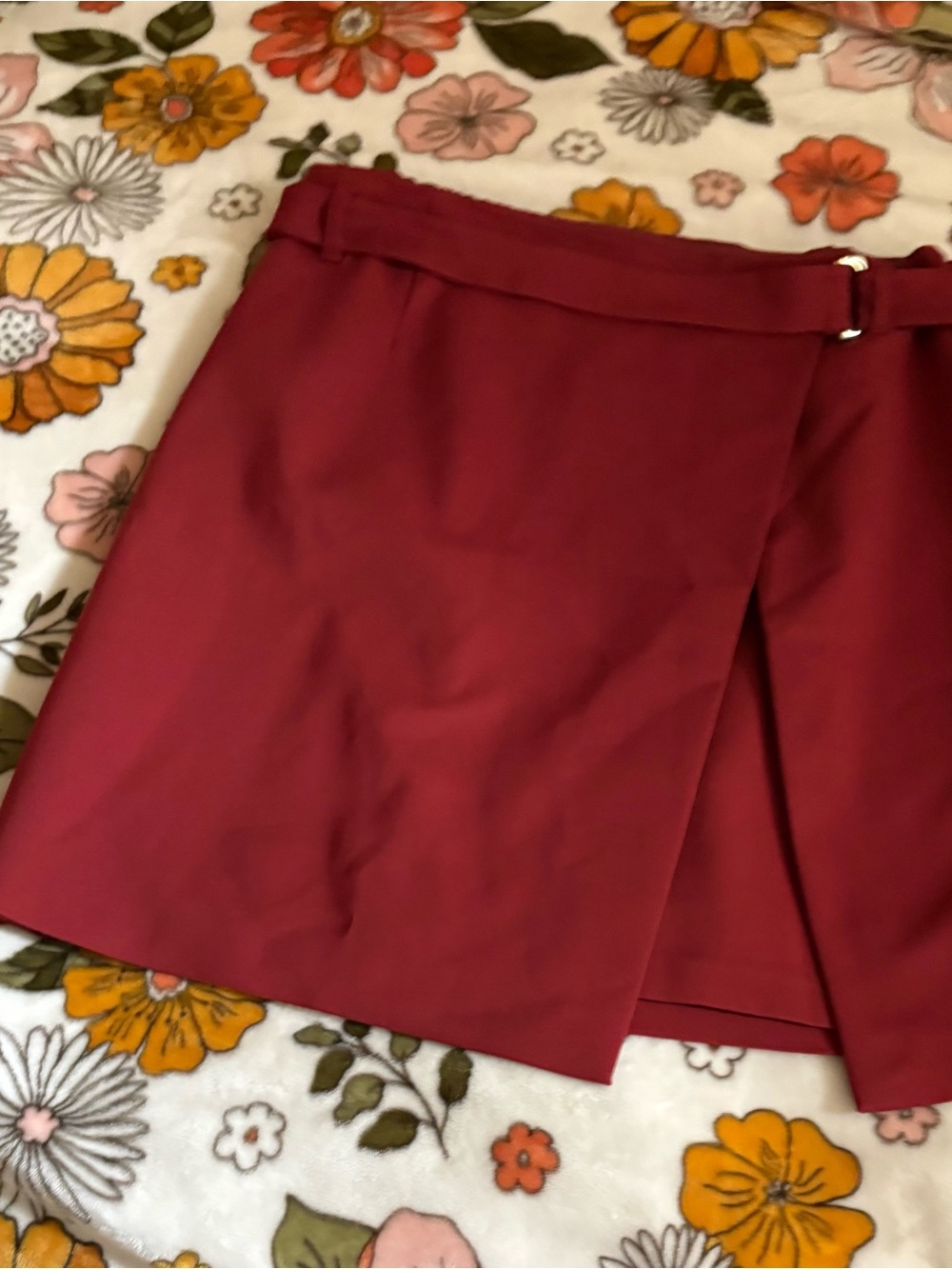NWT White House Black Market Belted Rust Burnt Orange Skirt Size 12 - Picture 5 of 11